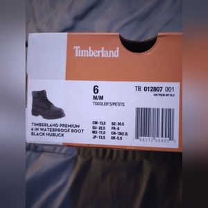 Toddler Size 6 timberland boots black
